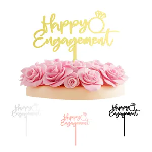 Hạnh Phúc engagement Acrylic Cake Topper bánh cưới trang trí cho engagement và Bridal Shower 06