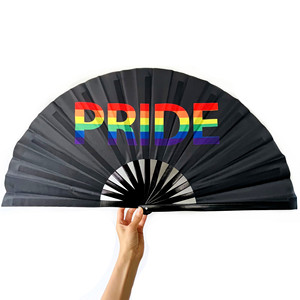 Abanico Plegable de Bambú Grande Personalizado QM Pride, Abanico de Mano de Seda y Bambú - Product Image 6