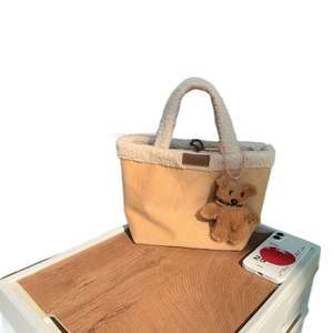 Bolso de mano tipo cubo personalizado, estilo retro, con imitación de piel, ligero y plegable. - Product Image 3