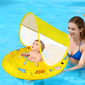 Flotador de Piscina para Bebés con Diseño de Dinosaurio Amarillo, con Toldo Removible y Asiento de Seguridad Ajustable - Product Image 6