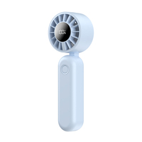 Mini ventilateur de refroidissement portable avec fort débit d'air, ventilateur de bureau avec batterie 1200mAh, réglage du vent à 5 vitesses, affichage LED de la puissance
