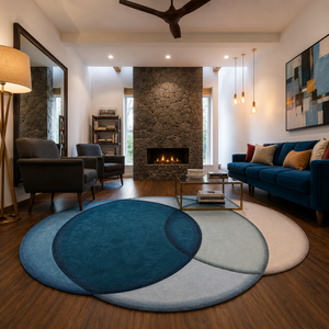Tapis de luxe en laine tuftée à la main, motif floral organique, tapis fait main à poils longs, tapis moderne personnalisé pour la maison et l'hôtel - Product Image 6