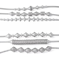 Collier élastique à maillons en acier inoxydable, motif géométrique à rayures métalliques Cyberpunk, tendance, rétractable, ligne creuse