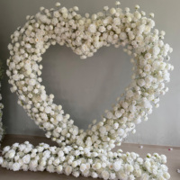 Hochzeit Hintergrund Bühne Valentinstag Dekorationen Heirats antrag Rote Rosen Künstliche Blumen Herz Bogen Hintergrund