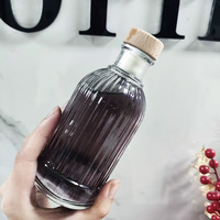 Flacon diffuseur en verre transparent 5cl, vide, rechargeable, pour aromathérapie, avec bouchon en liège, accessoires décoratifs pour huiles essentielles et essences