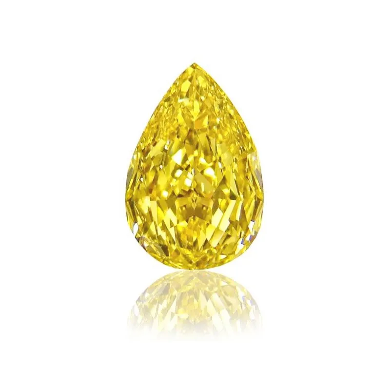 Lustre Jewelry-GEMA de moissanita amarilla para anillos, joyería con forma de gota de agua, corte de pera, 5cts