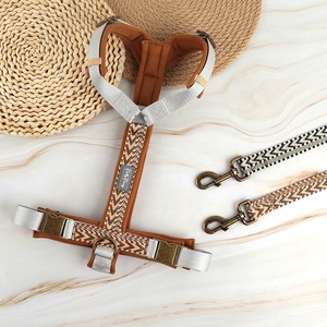 Sin tirar ajustable Perro chaleco <span class=keywords><strong>Paracord</strong></span> Odm lujo mascota Correa conjunto fabricante étnico mexicano táctico perro arnés - Product Image 3