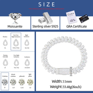 Gioielli Raffinati, <span class=keywords><strong>Bracciale</strong></span> Cubano da <span class=keywords><strong>Uomo</strong></span> con Lettera H in Argento Sterling <span class=keywords><strong>925</strong></span> Placcato Oro, Moissanite Taglio Brillante VVS Certificata GRA - Product Image 6