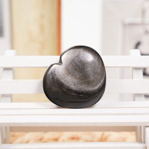Corales de <span class=keywords><strong>Obsidiana</strong></span> Plateada en Forma de Corazón Natural, Cristales Brillantes para Decoración, Venta al por Mayor - Product Image 5