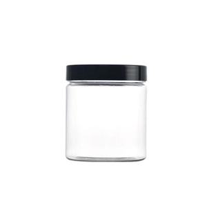 food grade bottle custom clear PET plastic cake cookie candy jar with plastic lid