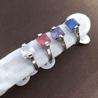 Anillos de Zirconia con Incrustaciones de Estilo Vintage para Mujer, Chapados en Oro, Diseño Geométrico, Venta al Por Mayor, Económicos