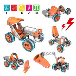 Juego de 84 Piezas de Vehículos de Ingeniería Motorizados 5 en 1, Juguete Educativo STEAM con Ensamblaje de Tornillos, Opciones de Caja de Almacenamiento, DIY para Niños - Product Image 1