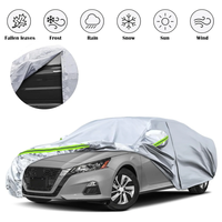 Housse de voiture pour Nissan Altima 2002-2025, argentée, toutes saisons, avec fermeture éclair, bande coupe-vent pour la protection contre la neige, la pluie, la poussière et la grêle