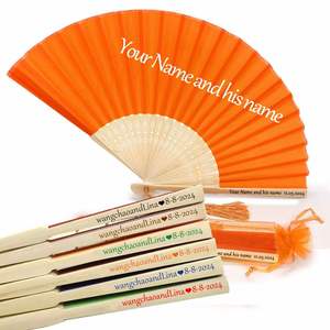 Wholesale Custom Wooden Hand Fan for Hotels Weddings Business Folk Art Style Carved <b>Pattern</b> <b>Paper</b> Souvenir Handheld Fan - Product Image 3