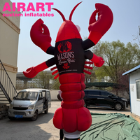 Danseur Homard Gonflable pour Publicité Extérieure de Restaurant de Fruits de Mer, Gonflables Publicitaires, 4m (13ft) de Haut, Danseur Écrevisse Gonflable