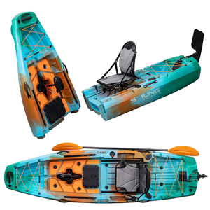 Kayak de pêche modulaire en plastique monoplace de 3 m, pliable et détachable en 2 parties, certifié CE, avec aileron, pédale ou moteur pour la navigation - Product Image 1