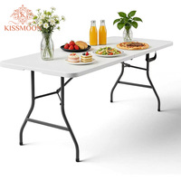 Meubles d'extérieur en plastique modernes, design pliable type valise, table de pique-nique et de camping pour événements, banquets et fêtes