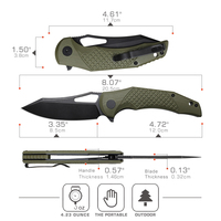 Couteau pliant en acier D2 noir de qualité supérieure, couteau à fruits portable pour bricolage, survie en extérieur, tranchant, haute dureté, pour le camping et la poche