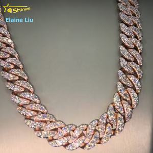 16mm Width <strong>Fashion</strong> Iced Out Hip Hop Jewelry VVS Moissanite Diamond 925 Sterling Silver Miami Cuban Link Chain <strong>Necklace</strong> - Product Image 6