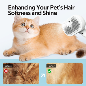 Brosse autonettoyante pour l'élimination des poils d'animaux, peigne de toilettage pour poils volants avec réservoir d'eau en plastique pour chats et chiens - Product Image 4