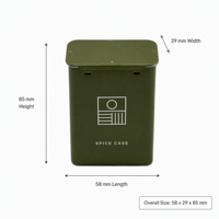 Boîte à épices métallique personnalisée en gros 58x29x85mm avec couvercle coulissant et plusieurs trous, récipient doseur pour sel, poivre, thé, herbes et assaisonnements d'extérieur