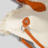 2025 nouveau sac fourre-tout en toile Boho-sac à bandoulière à franges noué à la main, sac à provisions minimaliste pour femme avec détails artisanaux
