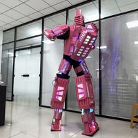Costume de robot LED multicolore lumineux pour la marche sur échasses, accessoire en EVA taille adulte, directement de l'usine pour l'animation de scène DJ
