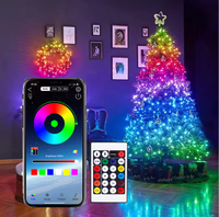 Guirlandes lumineuses LED à commande par application, USB et télécommande, étanches pour intérieur/extérieur, lumières de Noël avec synchronisation musicale