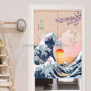 Nouvelle Collection 2024 : Rideau de Porte Semi-Occultant en Lin Imprimé Style Japonais pour Cuisine et Salle de Bain - Product Image 4