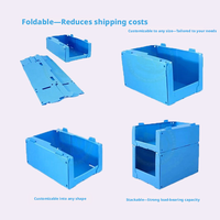 Boîtes de rangement pliables en PP ondulé pour entrepôt, empilables, étanches, taille personnalisable, pour vêtements, personnalisables