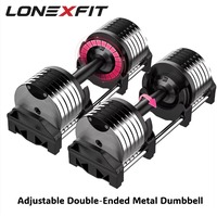 Ensemble d'haltères réglables à double tête en fer 16-40 kg, augmentation de 4 kg/2,5 kg, poignée moletée à changement rapide, options de couleurs, pour la maison et la salle de sport