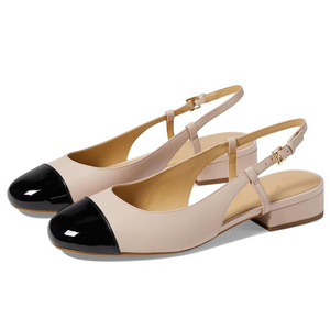 <span class=keywords><strong>Scarpe</strong></span> Basse da Donna con Punta a Cappuccio e <span class=keywords><strong>Tacco</strong></span> Basso, in Vernice Bicolore, Modello Ballerina Slingback - Ingrosso e Personalizzazione OEM - Product Image 2