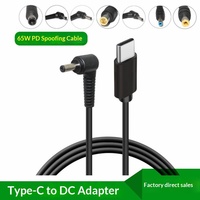 Câble d'alimentation USB C vers DC PD de 5 pieds, câble d'alimentation rapide 3,5 mm x 1,35 mm 65 W/12 V DC