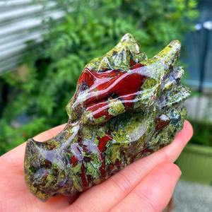 High Quality Dragon Blood Stone Dragon Head <b>Skull</b> Hanging <b>Ornaments</b> Sparkling Crystal Crafts for Healing-Wholesale - Product Image 6