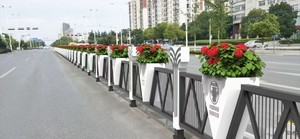 กล่องดอกไม้สำหรับเทศบาลรั้วเหล็กกั้นถนนราวบันไดแยกเหล็กเคลือบสังกะสีรั้วกลางแจ้งรวมถนน - Product Image 6