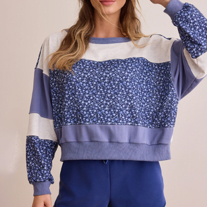 Sweat-shirt floral mélangé respirant anti-boulochage de haute qualité sur mesure - Product Image 1