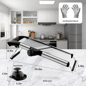 रसोई उपकरण भोजन मैडोलीन स्लाइसर डिसर एडजस्टेबल वेगी कटर प्याज चॉपर आलू स्लाइसर स्टेनलेस स्टील सब्जी स्लाइसर - Product Image 2