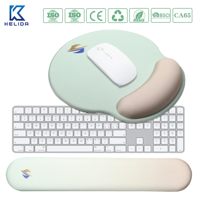 Ergonomic Custom Memory Foam Mouse Pad Set with Wrist Rest for Gaming and Office Use-Stock Available