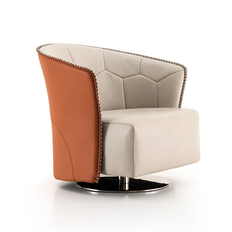 Fauteuil pivotant moderne en cuir, fauteuil de salon élégant, de haute qualité, style complet, populaire