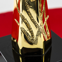 Vente en gros de médailles en résine de cristal personnalisées avec logo personnalisé K9 trophée en verre de reconstitution historique pour championnat