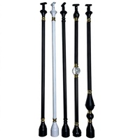 Rampe d'escalier moderne en aluminium et magnésium blanc et noir, avec poteau rond de 23 mm, fixation au sol pour la décoration intérieure des escaliers