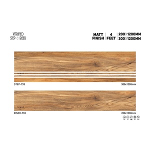 Vistaar GVT Carreaux de rehausseur de marche en porcelaine 1200x300mm Carreaux d'escalier antidérapants pour hall extérieur Salle de bain Pas cher Prix Mat Firebrick - Product Image 6