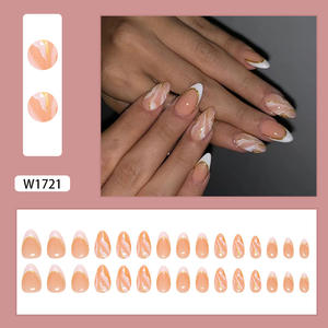 <span class=keywords><strong>Uñas</strong></span> <span class=keywords><strong>Postizas</strong></span> de Alta Calidad <span class=keywords><strong>con</strong></span> Forma de Almendra y Línea Francesa, Diseño Nuevo, Gran Venta 2026 - Product Image 5