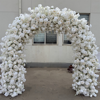 IFG Ventes chaudes Arche de fleurs blanches en hydrangea 8*8 pieds pour la décoration de fond de mariage