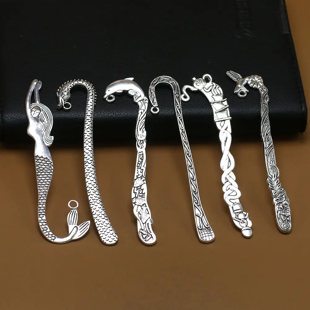 DIY Yourself Unique Design Bookmark Beadable DIY Handcrafts Snake Mermaid Multiple Shapes Metal Beadable Bookmark for Beading
