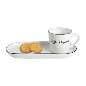 Новый Дизайн cookie белый фарфор кофе кружки эспрессо чашки и блюдце набор для капучино чай латте