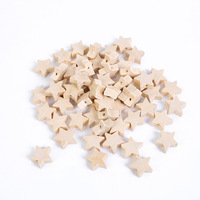 Couleur bois naturel 19mm étoile à cinq branches en bois écologique créatif bricolage à la main Art perles matériaux fête des pères