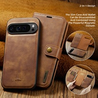 Étui de protection magnétique rétro en cuir PU fait main pour Google Pixel 9 Pro XL, étui de téléphone 2-en-1