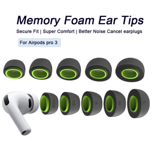 Pour <span class=keywords><strong>Airpods</strong></span> <span class=keywords><strong>Pro</strong></span> 3 embouts en mousse écouteurs <span class=keywords><strong>remplacement</strong></span> embouts en mousse à mémoire de forme ensemble de bouchons d'oreille antibruit - Product Image 5