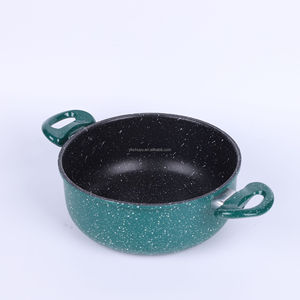 Gốm soong nấu ăn Nồi thấp moq không dính Granite màu xanh lá cây 10 cái nhôm soong nấu ăn nồi Bộ - Product Image 4